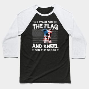 Whippets Dog Stand For The Flag Kneel For Fallen Baseball T-Shirt